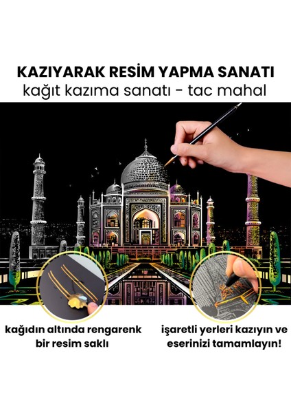 Kazıyarak Resim Yapma Sanatı – Hobi Çizim Kitleri – Scratch Art Kazıma Sanatı Seti - Kalem Dahil