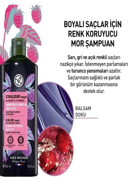 Turunculaşma Karşıtı Mor Şampuan - Boyalı Saçlar / Couleur Frambuaz Sirkesi ve Gardenya 300 ml fiyatları