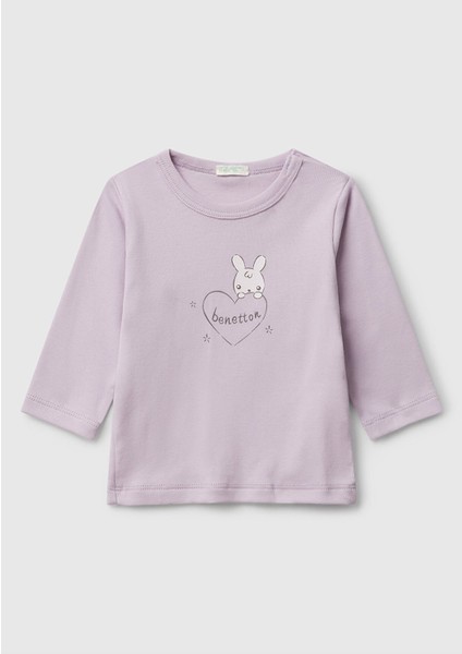 Yenidoğan Lila Uzun Tshırt 3I9WA106M-25K