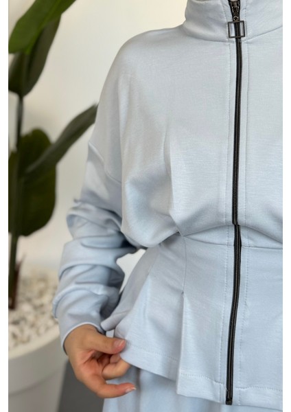 Vion Bel Patlı Pileli Etek Takım Buz Mavisi indirimleri