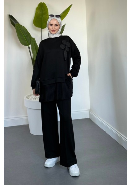 Odette Pilise Detay Takım Siyah