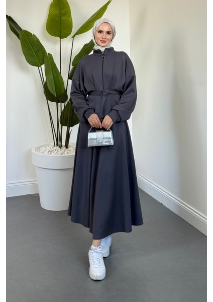 Vion Bel Patlı Pileli Etek Takım Füme fiyatları