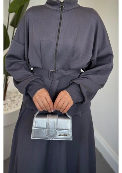 Vion Bel Patlı Pileli Etek Takım Füme fırsatları