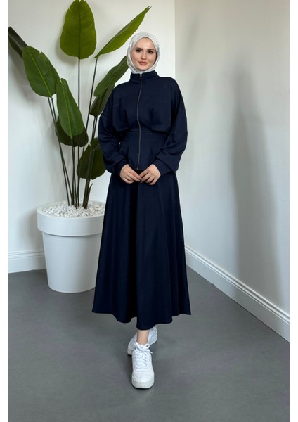 Vion Bel Patlı Pileli Etek Takım Lacivert