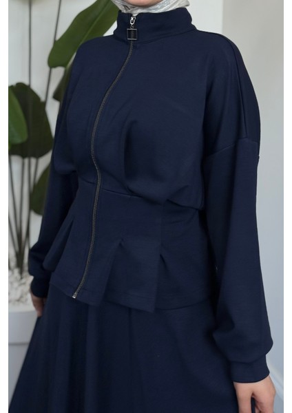 Vion Bel Patlı Pileli Etek Takım Lacivert fırsatları