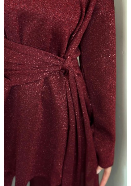 Brillante Yandan Pelerinli Takım Bordo fırsatları