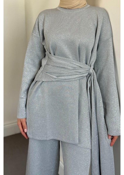 Brillante Yandan Pelerinli Takım Gri fırsatları