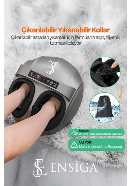 Ensga Uzaktan Kumandalı - Elektrikli Isı ile Derin Yoğurmalı - Ayak Masaj Aleti ve Yuvarlama Makinası
