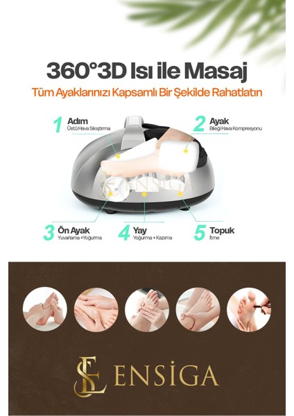 Ensga Uzaktan Kumandalı - Elektrikli Isı ile Derin Yoğurmalı - Ayak Masaj Aleti ve Yuvarlama Makinası
