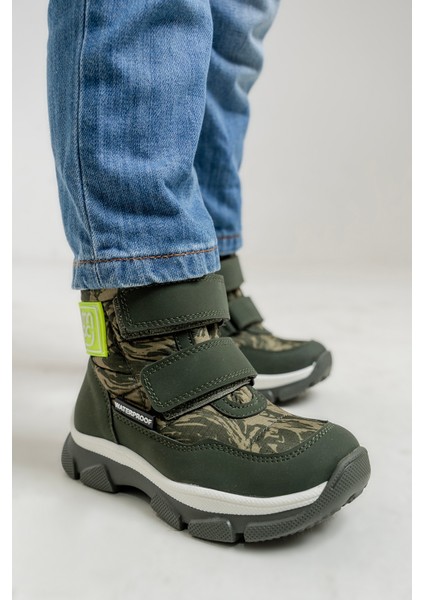 Erkek Çocuk Haki Su Geçirmez Anatomik Günlük Bot