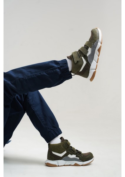 Erkek Çocuk Haki Hakiki Deri Anatomik Günlük Bot fiyatları