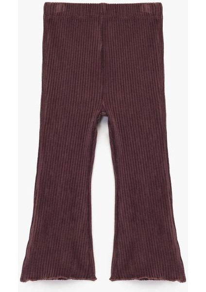 Kız Bebek Pamuklu Beli Lastikli Basic Kadife Ispanyol Paça Tayt (Aw 290)