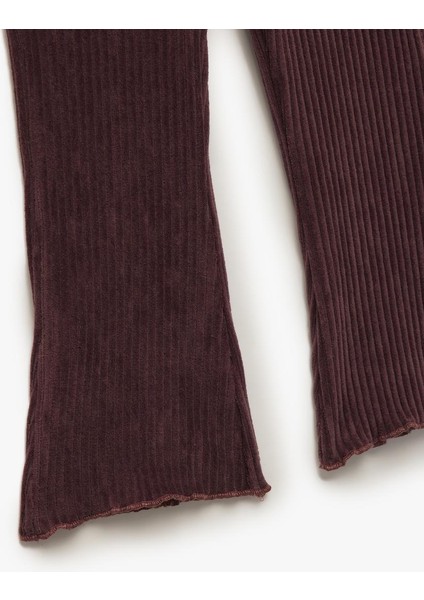 Kız Bebek Pamuklu Beli Lastikli Basic Kadife Ispanyol Paça Tayt (Aw 290) modelleri