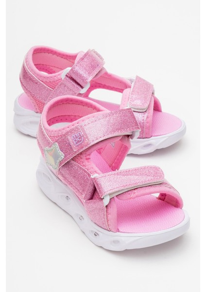 Kız Çocuk Pembe Işıklı Anatomik Hafif Günlük Sandalet