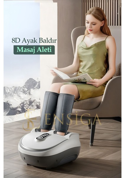 Yoğurmalı Isıtmalı Silindir 8d Hava Yastığı Kompres Baldır Çok Işlevli Ayak Masaj Aleti