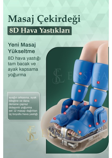 Yoğurmalı Isıtmalı Silindir 8d Hava Yastığı Kompres Baldır Çok Işlevli Ayak Masaj Aleti fırsatları