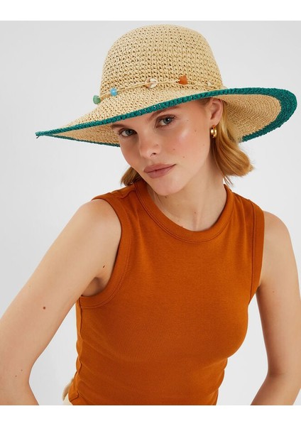 Shell Bead Trım Floppy Ha Navy