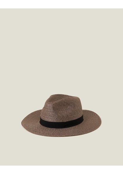 Chocolate Fedora Hasır Şapka