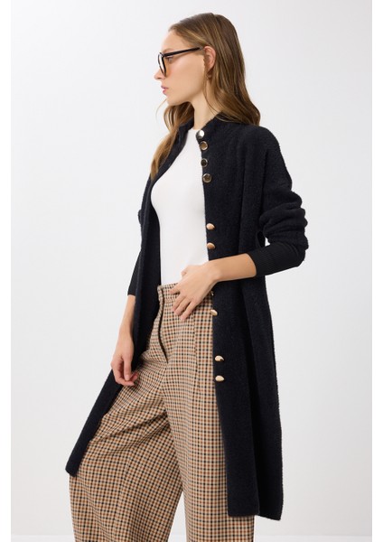 Sakallı Uzun Triko Hırka LNX0012 Siyah fiyatları