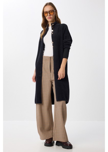 Sakallı Uzun Triko Hırka LNX0012 Siyah modelleri