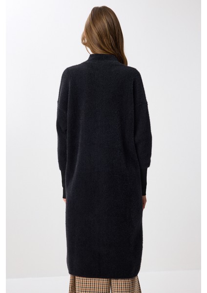 Sakallı Uzun Triko Hırka LNX0012 Siyah indirimleri