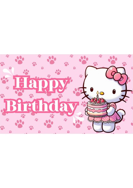 Taçlı Kedi Temalı Doğum Günü Afişi Arka Fonu 60X100 Vinil Branda Pankart Doğum Günü Parti Seti Süsü fiyatları