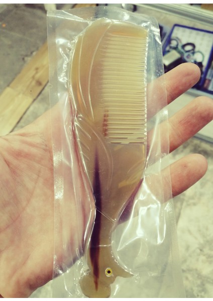 Koç Boynuzu Kemik Tarak Doğal Cilasız Sağlam Yapı