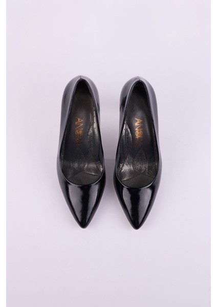 Hakiki Deri Rugan Topuklu Kadın Ayakkabısı 25MHT992 fırsatları