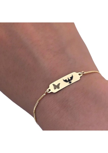 14 Ayar Altın Plakalı Kral Kartal Temalı Zincirli Kelebek Motifli Hediye BILEKLIK-643SEMBOL fırsatları