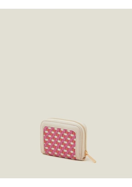 Pınk Weave Zıp Wallet Pastel Multi fiyatları