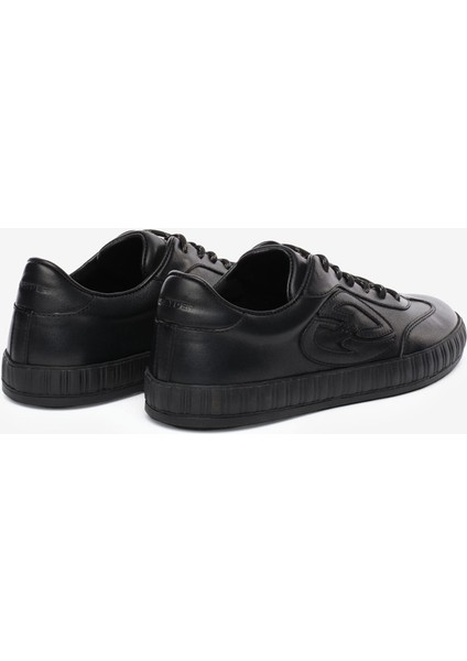 Erkek Siyah Hakiki Deri Sneaker Ayakkabı 5K1SA18485