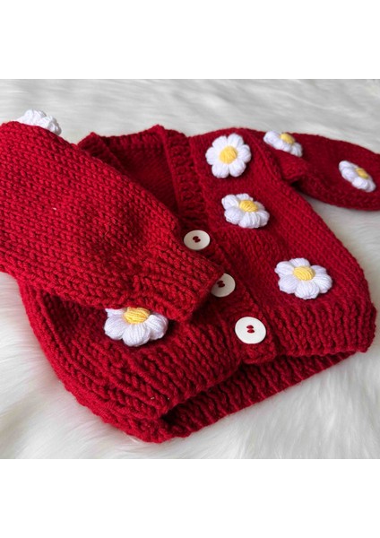 El Örgüsü Papatya Motifli Hırka modelleri