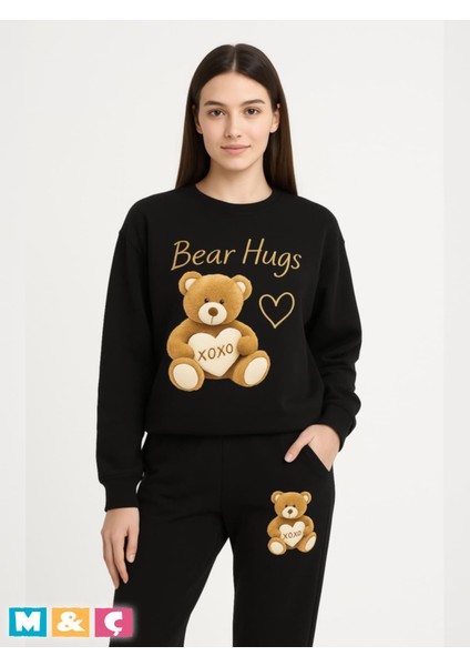 Alt Üst Kadın Eşofman Takım Şardonlu Dtf Baskı Ayıcık Cepli Jooger Pantolon fiyatları