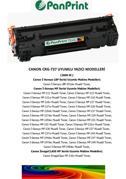 Canon I-Sensys MF-247DW Muadil Toner 2600 Sf. fiyatları