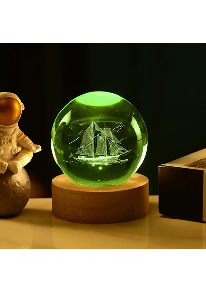 Kişiye Özel Yelkenli Gemi 3D Lazer Işlemeli Dekoratif Gece Lambası 8*6cm fiyatları