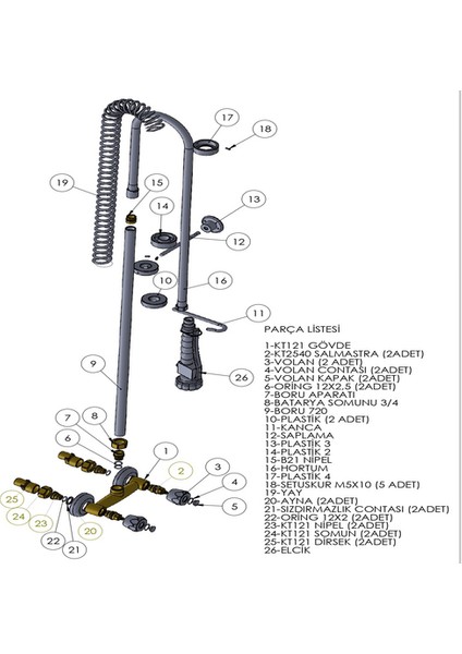 Duvardan Endüstriyel Evye Bataryası fiyatları