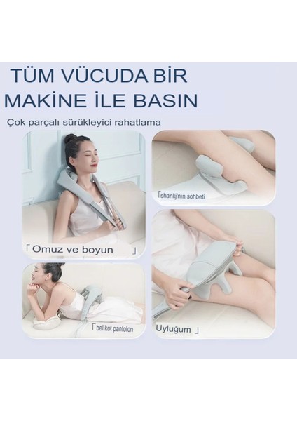 Şarjlı 2024 Yeni Nesil 8d Boyun Sırt Omuz Yoğurma Asmalı Masaj Yastığı Akupunktur Masajı modelleri