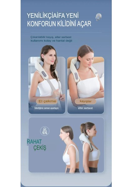 Şarjlı 2024 Yeni Nesil 8d Boyun Sırt Omuz Yoğurma Asmalı Masaj Yastığı Akupunktur Masajı fırsatları