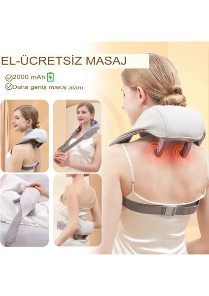 Şarjlı 2024 Yeni Nesil 8d Boyun Sırt Omuz Yoğurma Asmalı Masaj Yastığı Akupunktur Masajı indirimleri