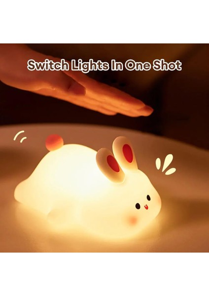 Sevimli Tavşan Dokunmatik Renk Değiştiren Gece Lambası (Rgb) fırsatları