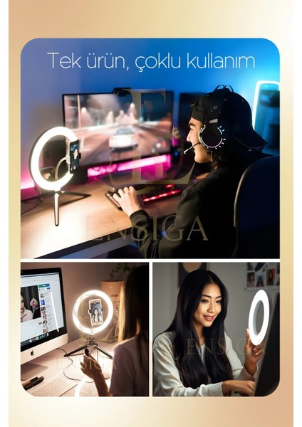 Masa Ayaklı 10 Inç LED Ring Lıght Influencer Youtuber Tiktok Telefon Tutucu Makyaj Işığı indirimleri