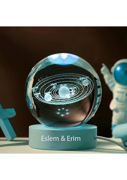 Kişiye Özel Büyük Boy Şıklı Güneş Sistemi Kristal Küre Masa Lambası fiyatları