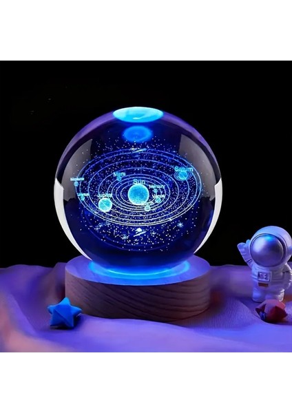 Kişiye Özel Büyük Boy Şıklı Güneş Sistemi Kristal Küre Masa Lambası fırsatları
