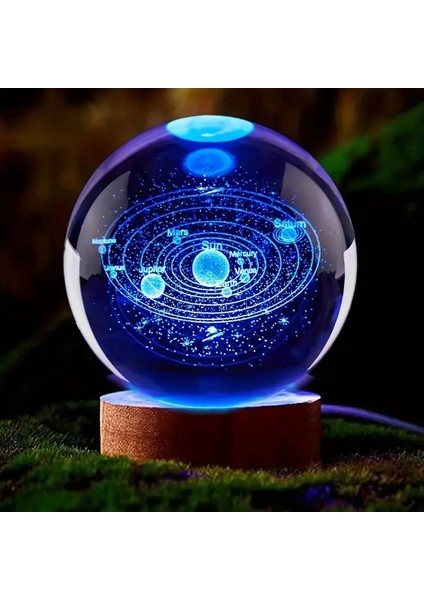 Kişiye Özel Büyük Boy Şıklı Güneş Sistemi Kristal Küre Masa Lambası indirimleri