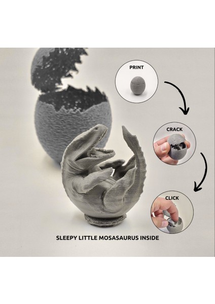 Dinazor Yumurtası-Çatlayan Yumurta Oyuncak-Dino Egg-Mosasaurus-2 Adet