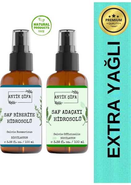 Biberiye Suyu ve Adaçayı Suyu Seti - Canlandırıcı (2X100ML)