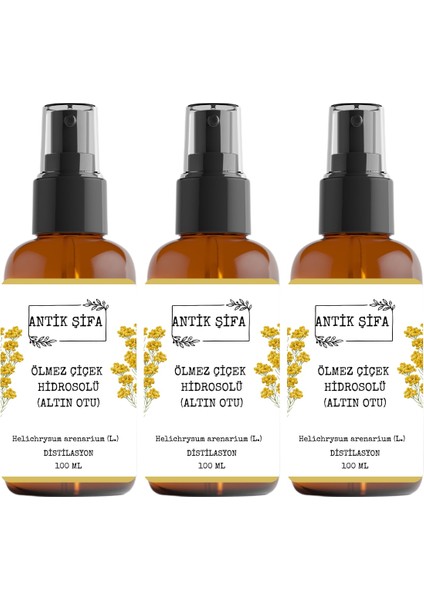 %100 Saf Ölmez Çiçek Suyu - Altınotu Hidrosolü (3 x 100ML)