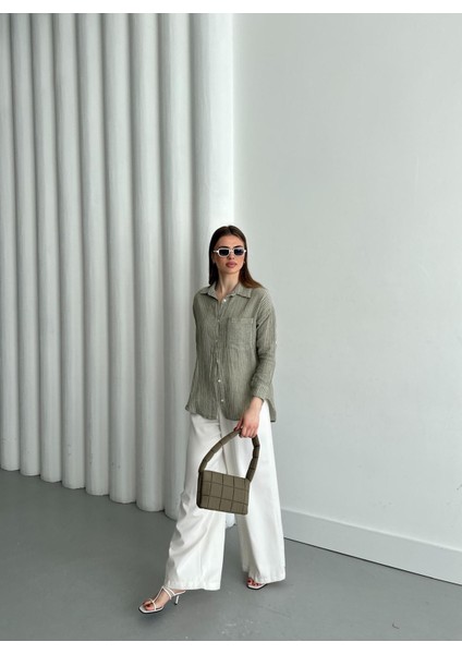 Ince Çizgili Müslin Kumaş Gömlek fiyatları