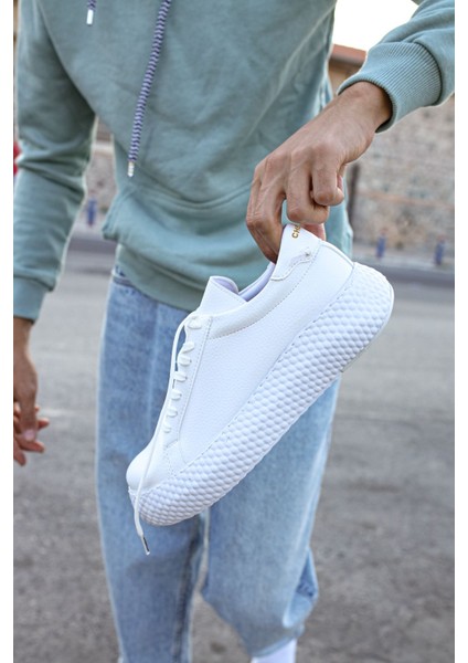 Bağcıklı Erkek Günlük Ayakkabı Beyaz Beyaz indirimleri