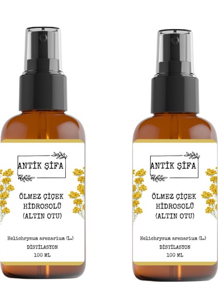 %100 Saf Ölmez Çiçek Suyu - Altınotu Hidrosolü (2 x 100ML)